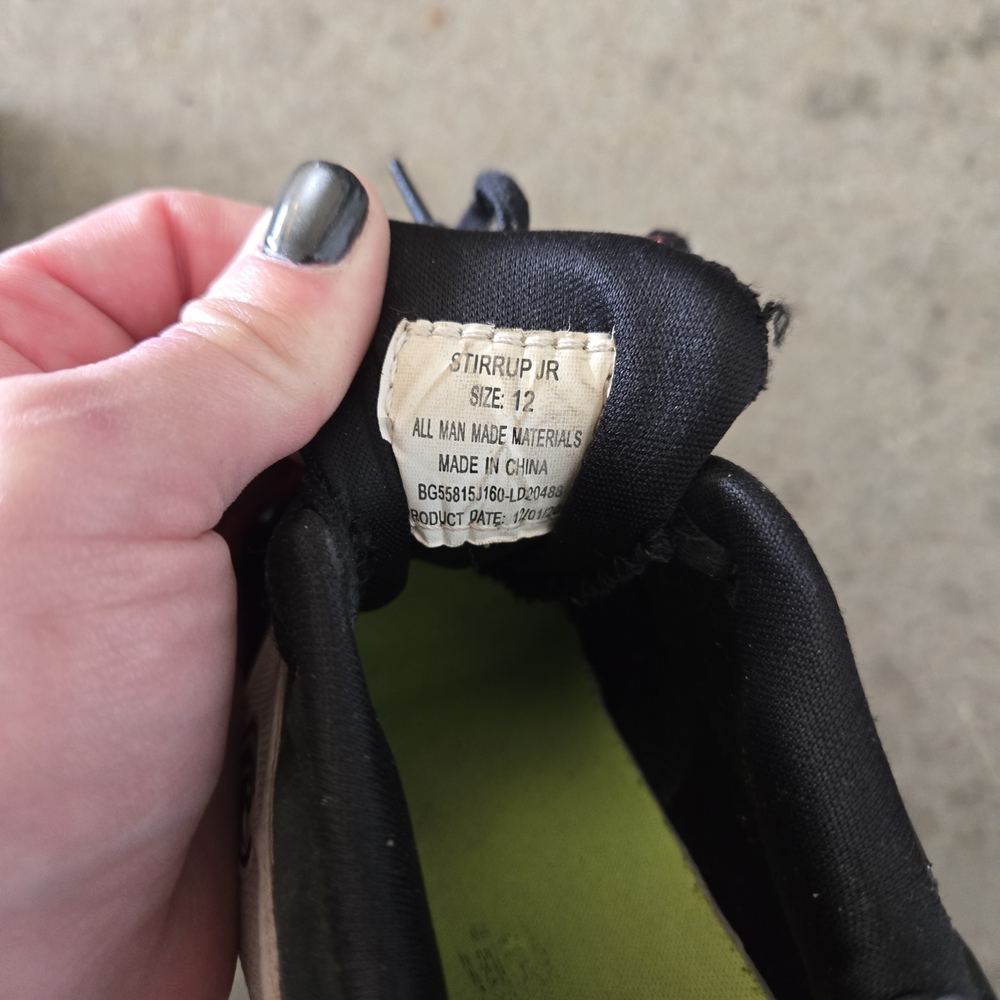 Kids' Lace-Up Shoe in Black and Lime